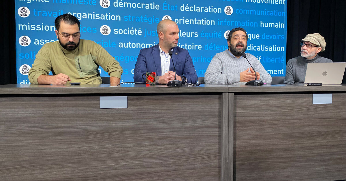 conférence de presse tenue en janvier 2023 pour dénoncer les manœuvres antisyndicales d'Amazon