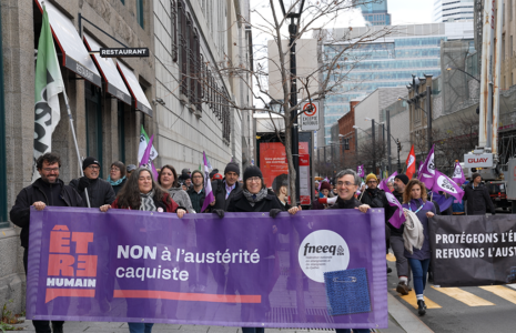 Mobilisation des syndicats de l'enseignement contre l'austérité caquiste